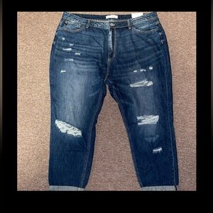 KanCan Men's Relaxed Fit Blue Distressed Jeans